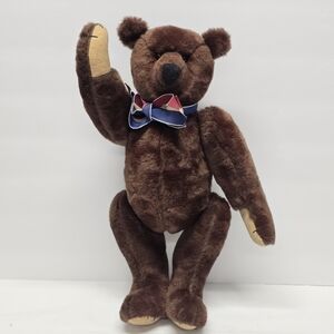 Vintage Handcrafted Brown Mohair Fully Joined Teddy Bear By Chester Freeman